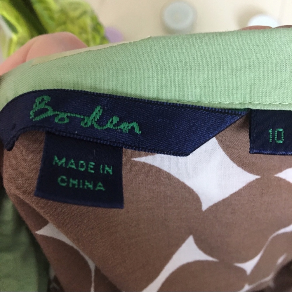 Boden Brown Polkadot Button Down Blouse - Picture 6 of 6